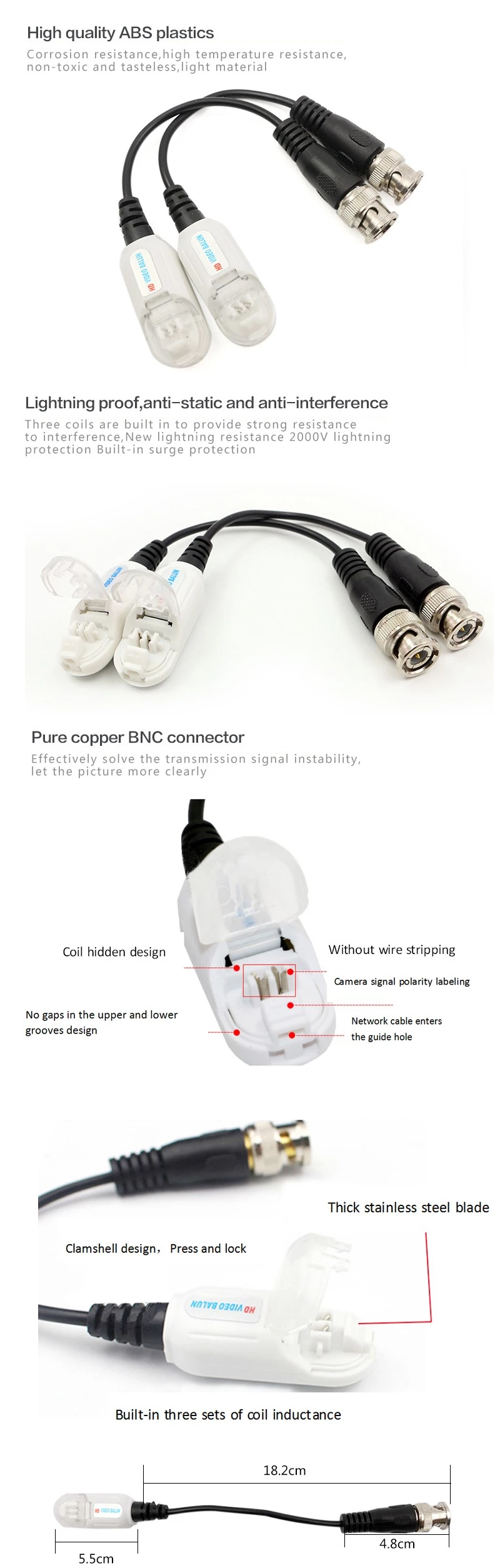 Passive HD Video Balun Without Wire-Stripping(图1)